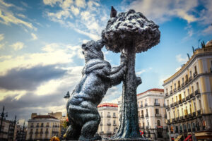 The famous Madrid Bear statue