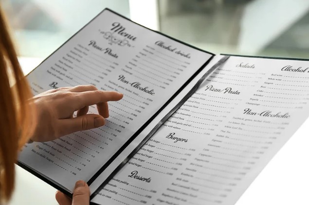Restaurant menu